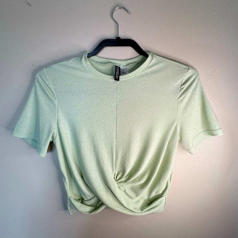 Lime Green Ribbed Crop Top